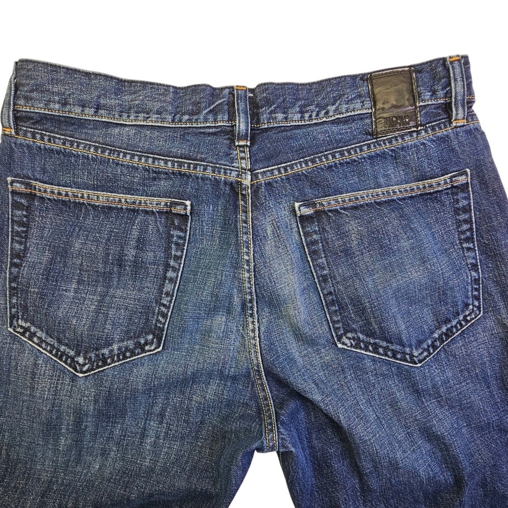 Hugo Boss Mens Dark Wash Straight Leg Distressed Denim Jeans 34x32 - Picture 4 of 16